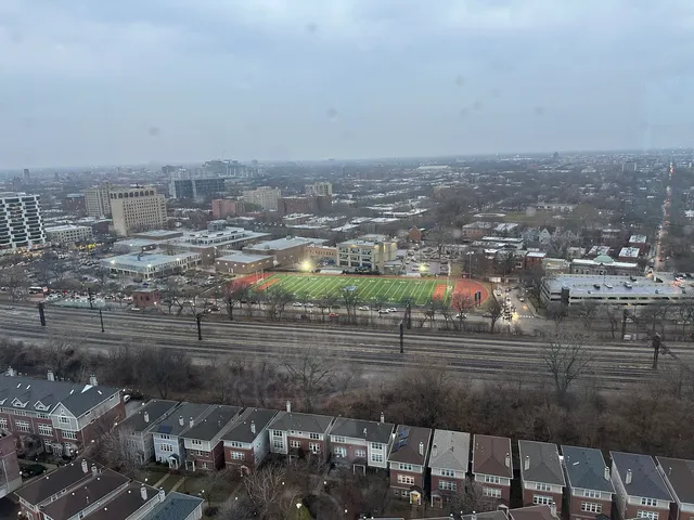 an aerial view of a city