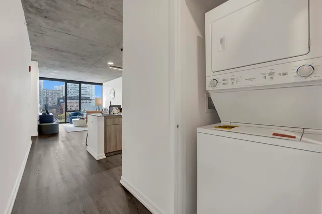 a view of a storage & utility room with washer and dryer