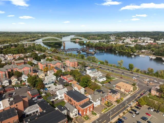 an aerial view of a city