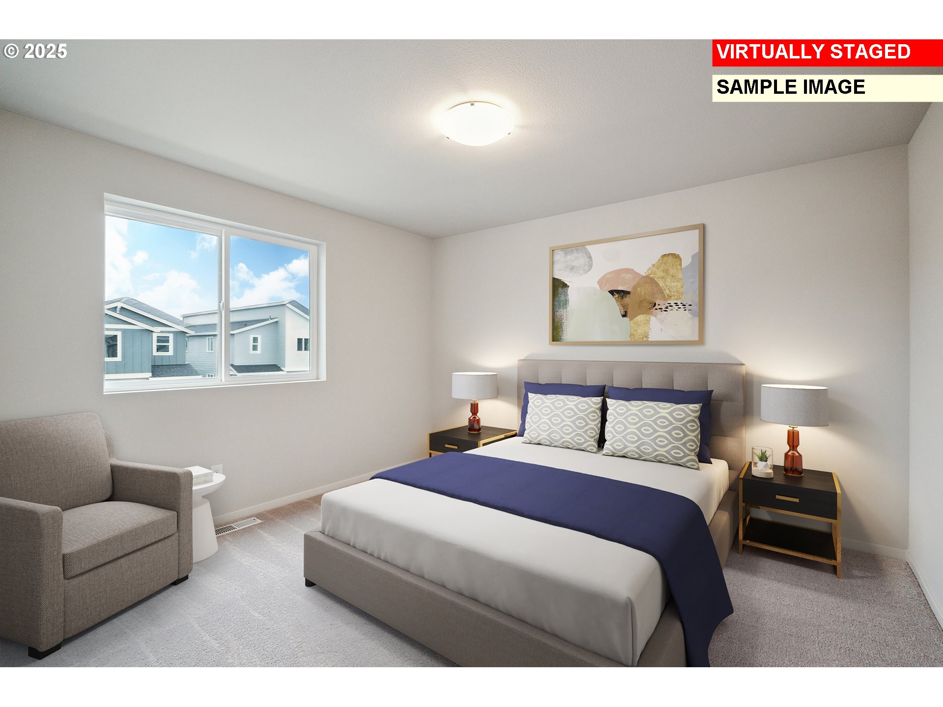 714 Merriott Lane Woodburn, OR 97071 - Photo 14 of 26 a bedroom with a bed and a couch