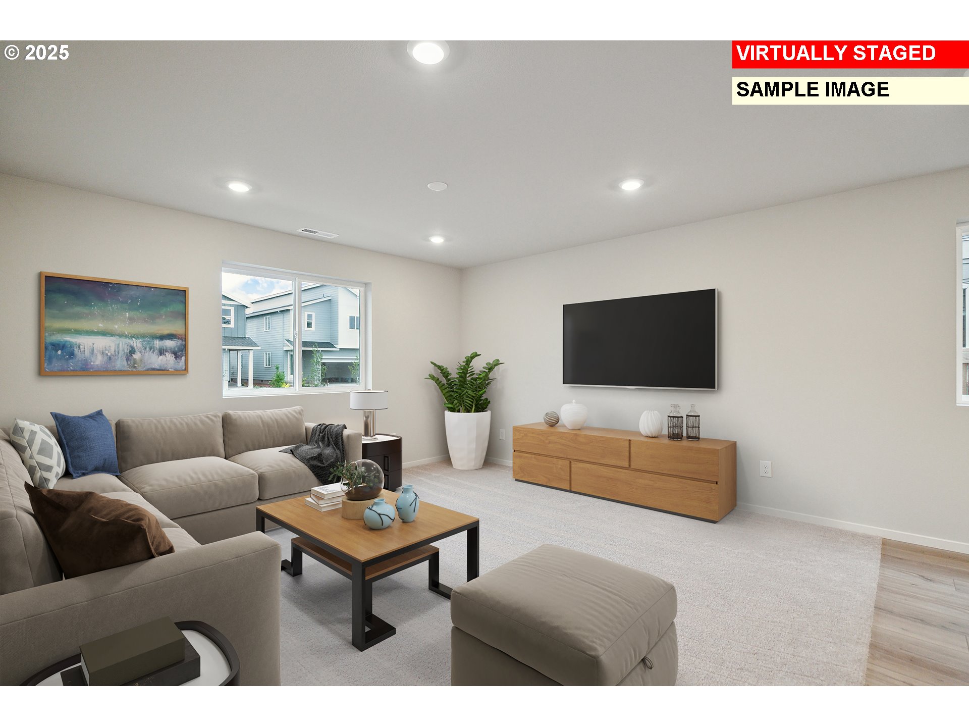 714 Merriott Lane Woodburn, OR 97071 - Photo 6 of 26 a living room with furniture and a flat screen tv