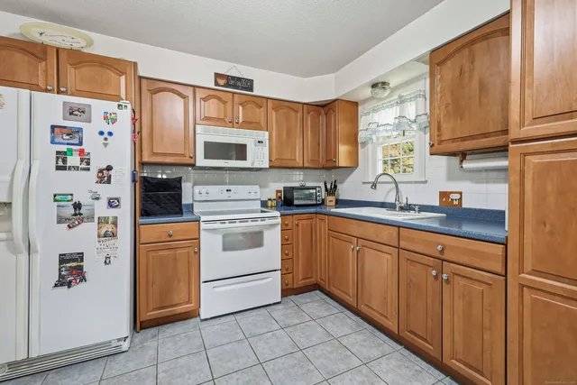 a kitchen with stainless steel appliances granite countertop a sink and dishwasher a refrigerator with wooden cabinets