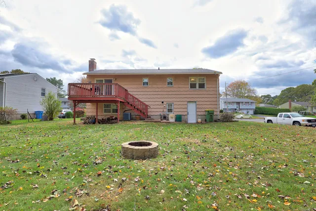a backyard of a house with lots of green space