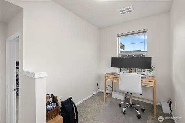 a workspace with furniture