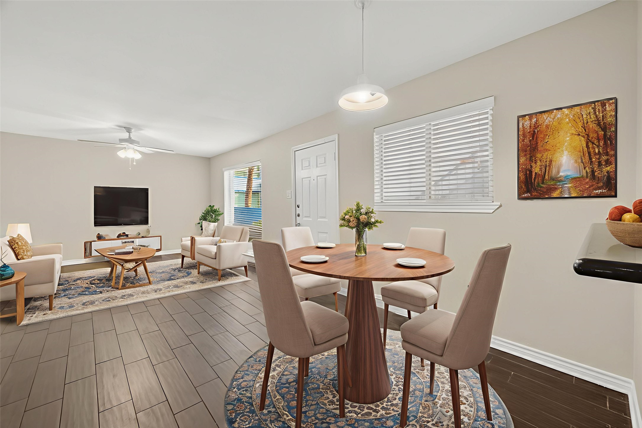 2020 Huldy Street, Unit 2 Houston, TX 77019 - Photo 17 of 34 a view of a dining room with furniture and wooden floor
