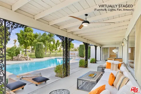 a living room with patio