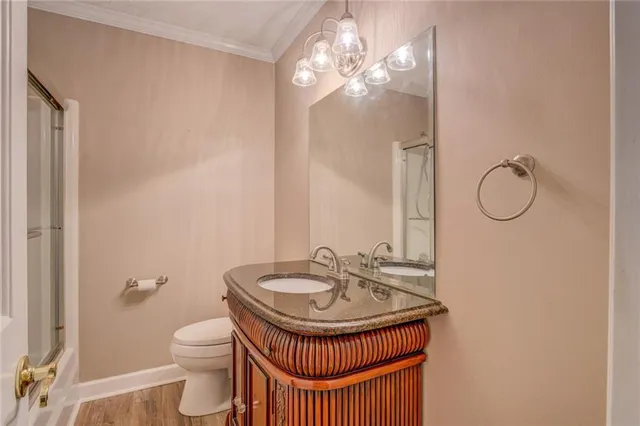 a storage room with sink