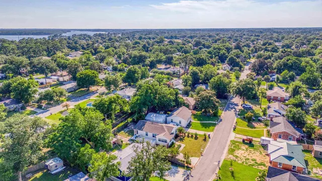 an aerial view of multiple house