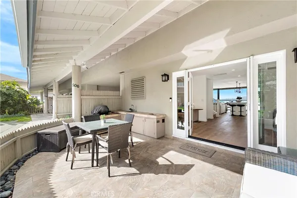 a view of a living room and dining room