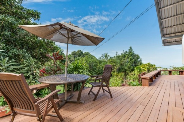 83-5366 Painted Church Road Captain Cook, HI 96704 - Photo 13 of 25 a view of a table and chairs on the deck