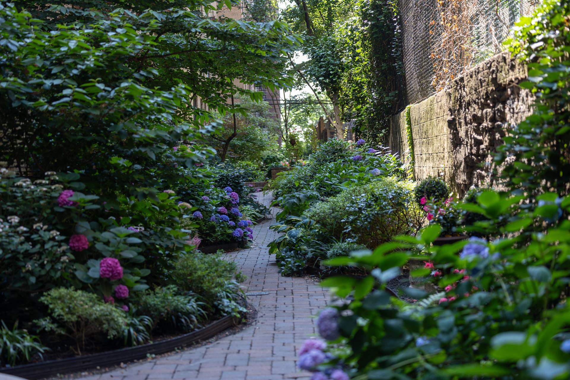 424 East 52nd Street, Unit 2D Manhattan, NY 10022 - Photo 14 of 17 a view of a garden with plants and flowers