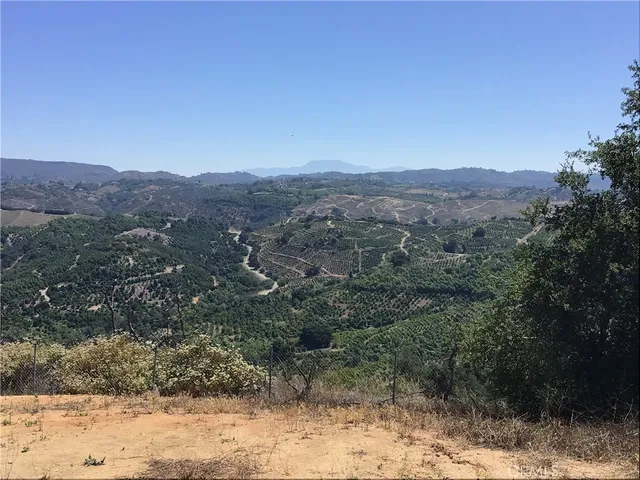 a view of empty field with trees in the background