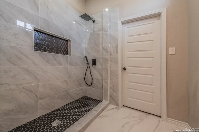 a bathroom with a shower