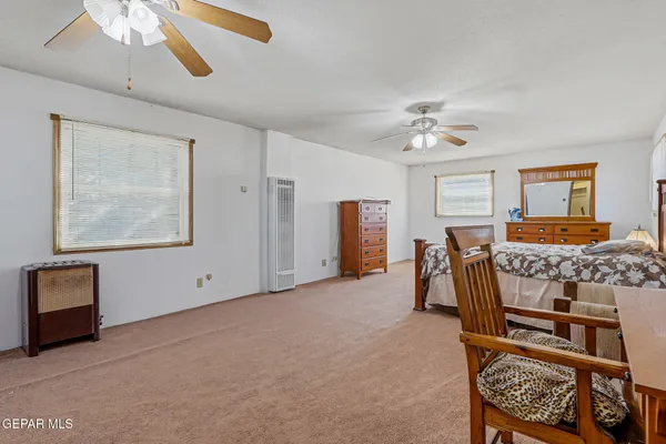 a bedroom with furniture and window