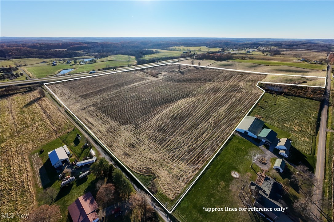 3501 Kerr Road Bidwell, OH 45614 - Photo 2 of 3 Overview of rural landscape with farmland and property boundaries highlighted