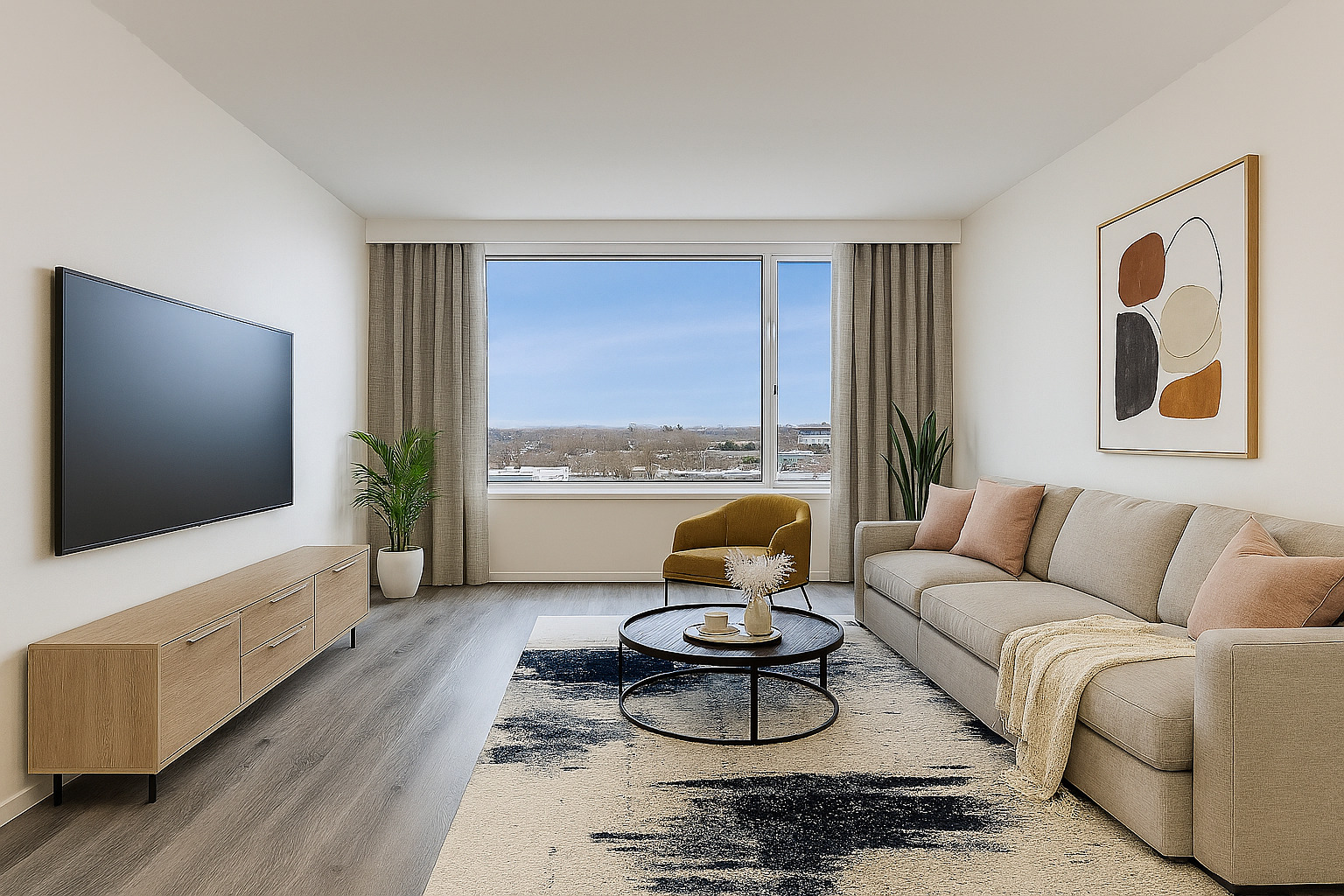 2728 North Hampden Court, Unit 1310 Chicago, IL 60614 - Photo 3 of 15 a living room with furniture and a flat screen tv