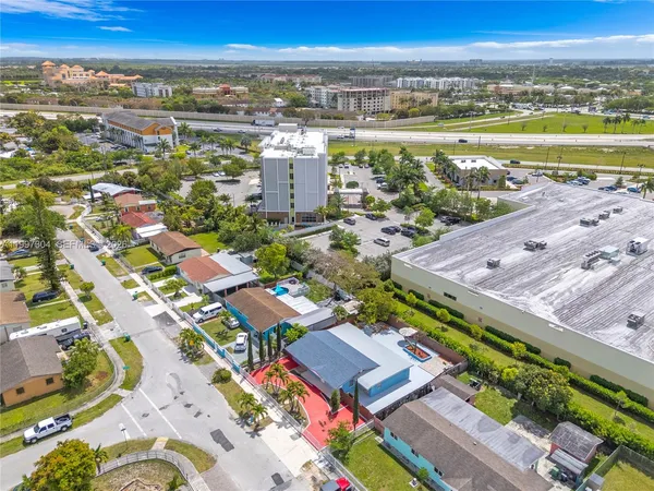 an aerial view of a houses
