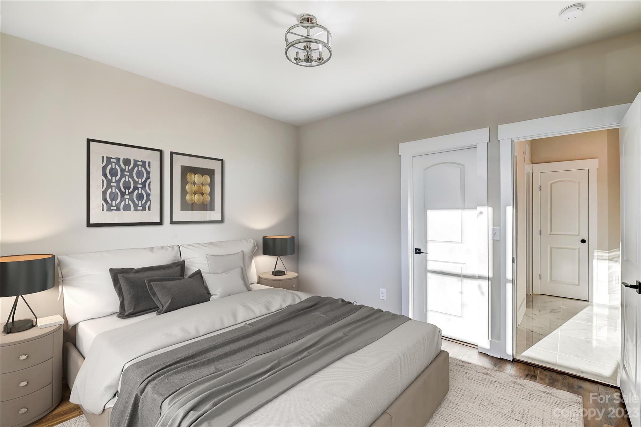 4308 White Tail Lane Midland, NC 28107 - Photo 27 of 37 a bedroom with a bed and a painting on the wall