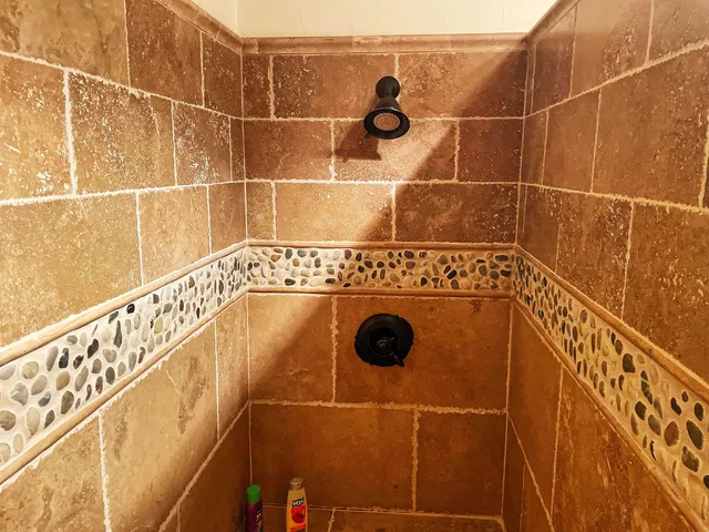 a bathroom with a shower