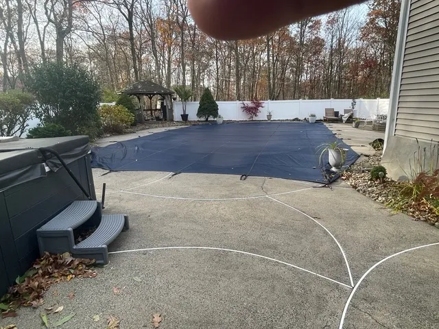 a view of backyard with outdoor space
