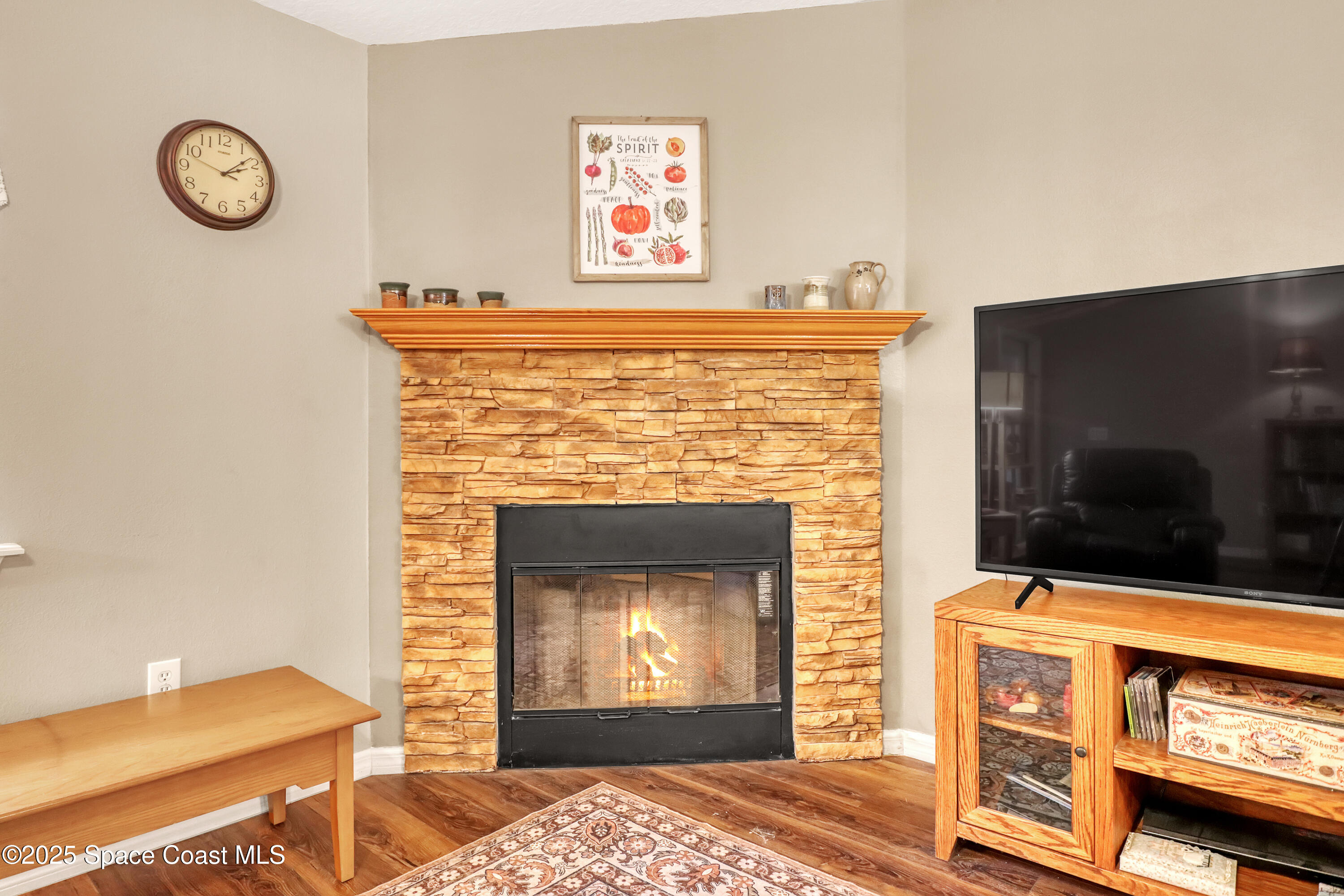 1081 Meadowbrook Road Northeast Palm Bay, FL 32905 - Photo 12 of 37 Wood burning Fireplace