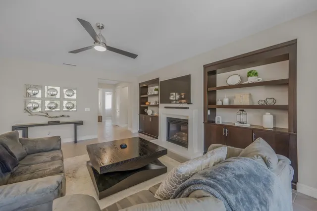 a living room with furniture