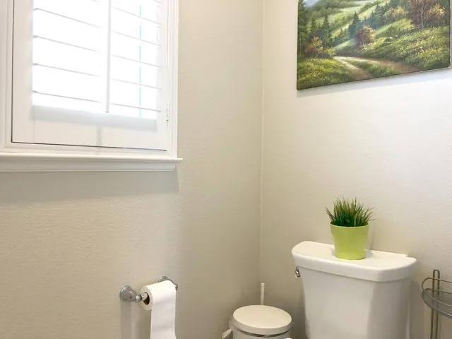 a white toilet sitting next to a window