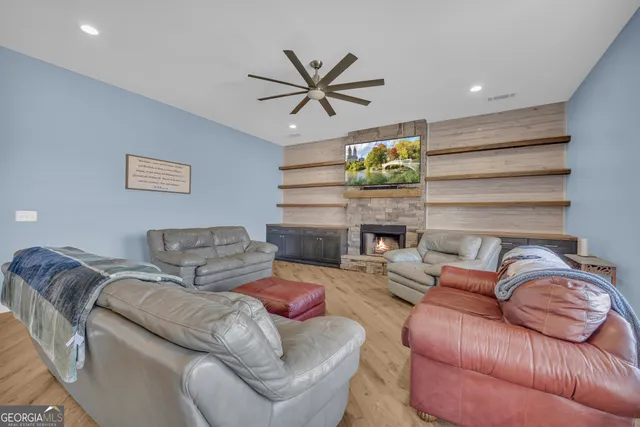 a living room with furniture