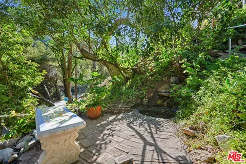 a view of a pathway of a yard