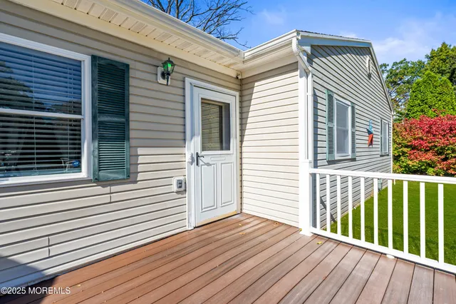a view of a wooden deck