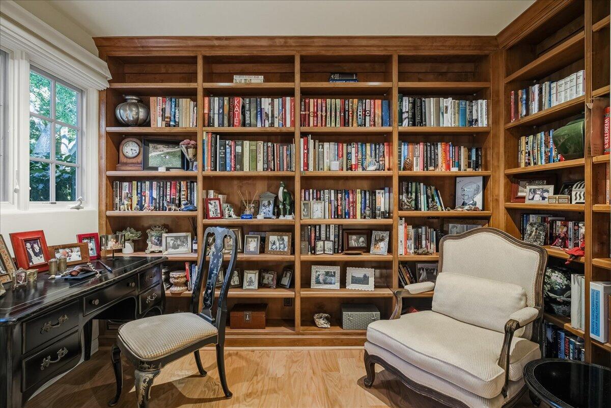 2140 Veloz Drive Montecito, CA 93108 - Photo 27 of 50 a view of a livingroom with a bookshelf and a workspace