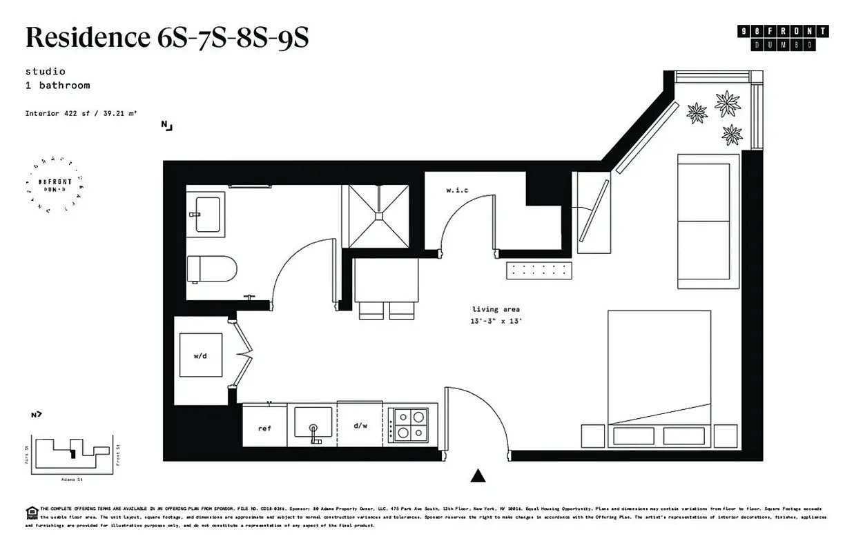 98 Front Street, Unit 8S Brooklyn, NY 11201 - Photo 9 of 9 Floor Plan