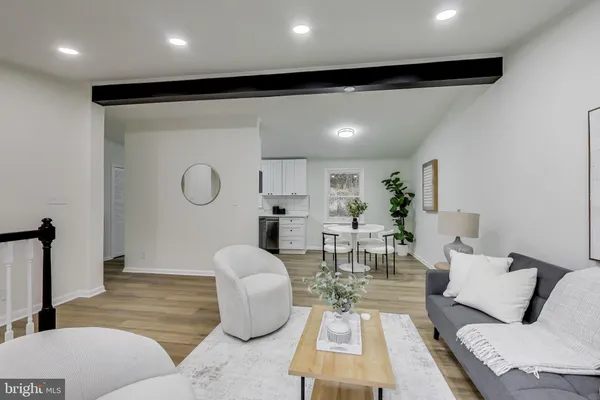 a living room with furniture