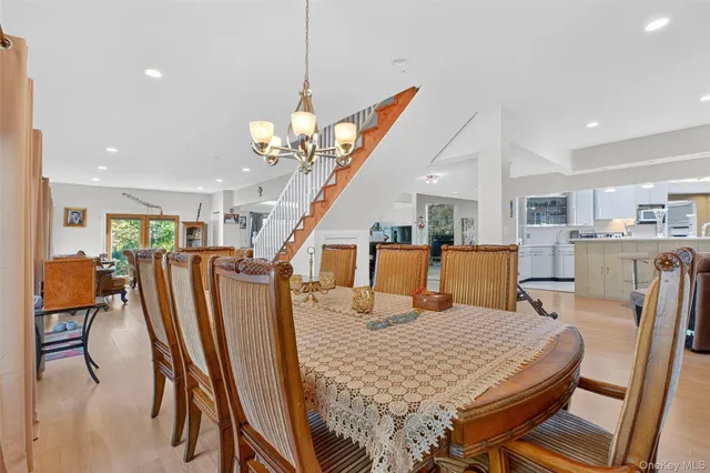 a view of a balcony with trees