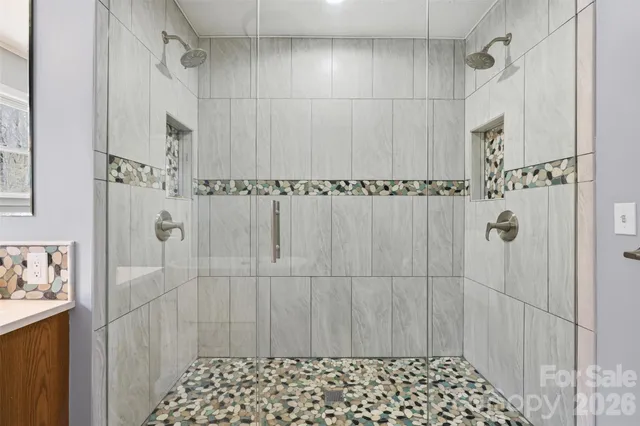 a bathroom with a shower