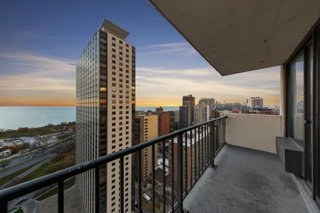 a view of city from balcony