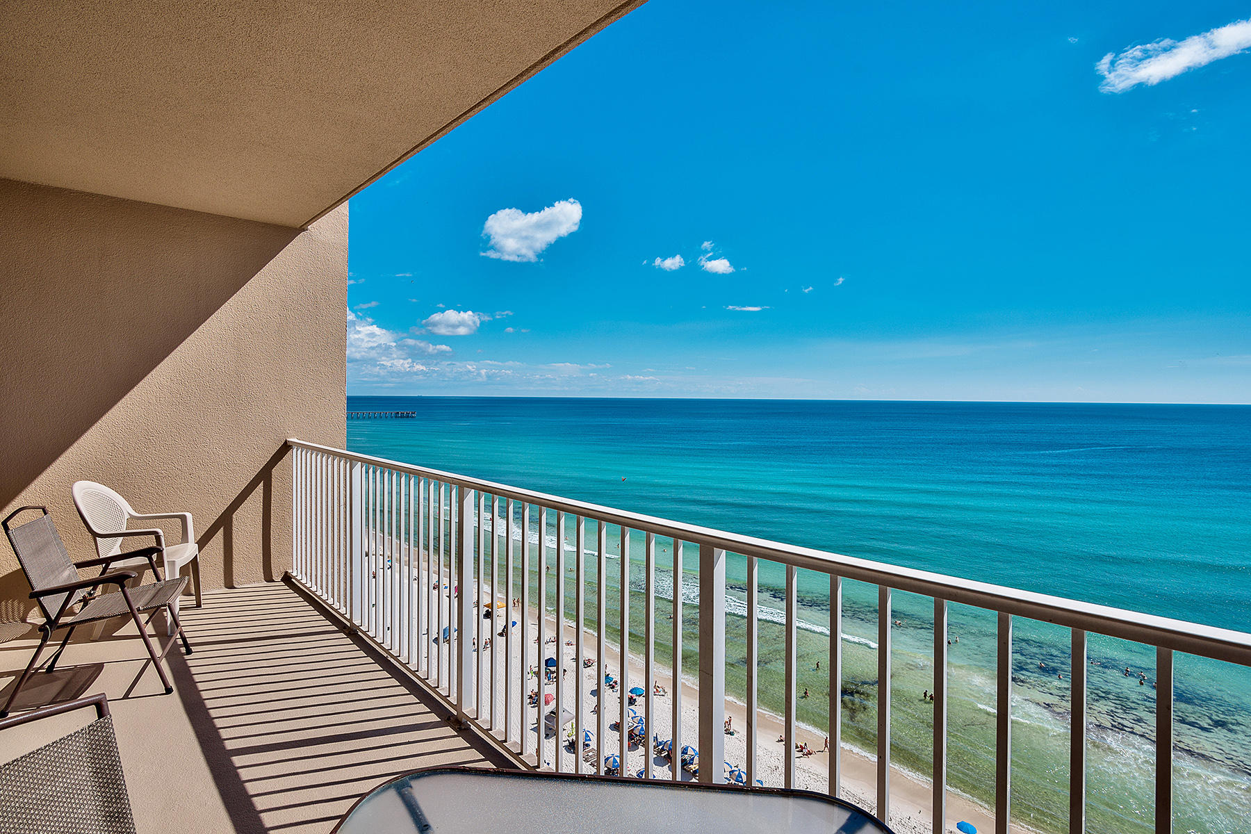 16819 Front Beach Road, Unit 1110 Panama City Beach, FL 32413 - Photo 17 of 34 a view of a balcony with chairs