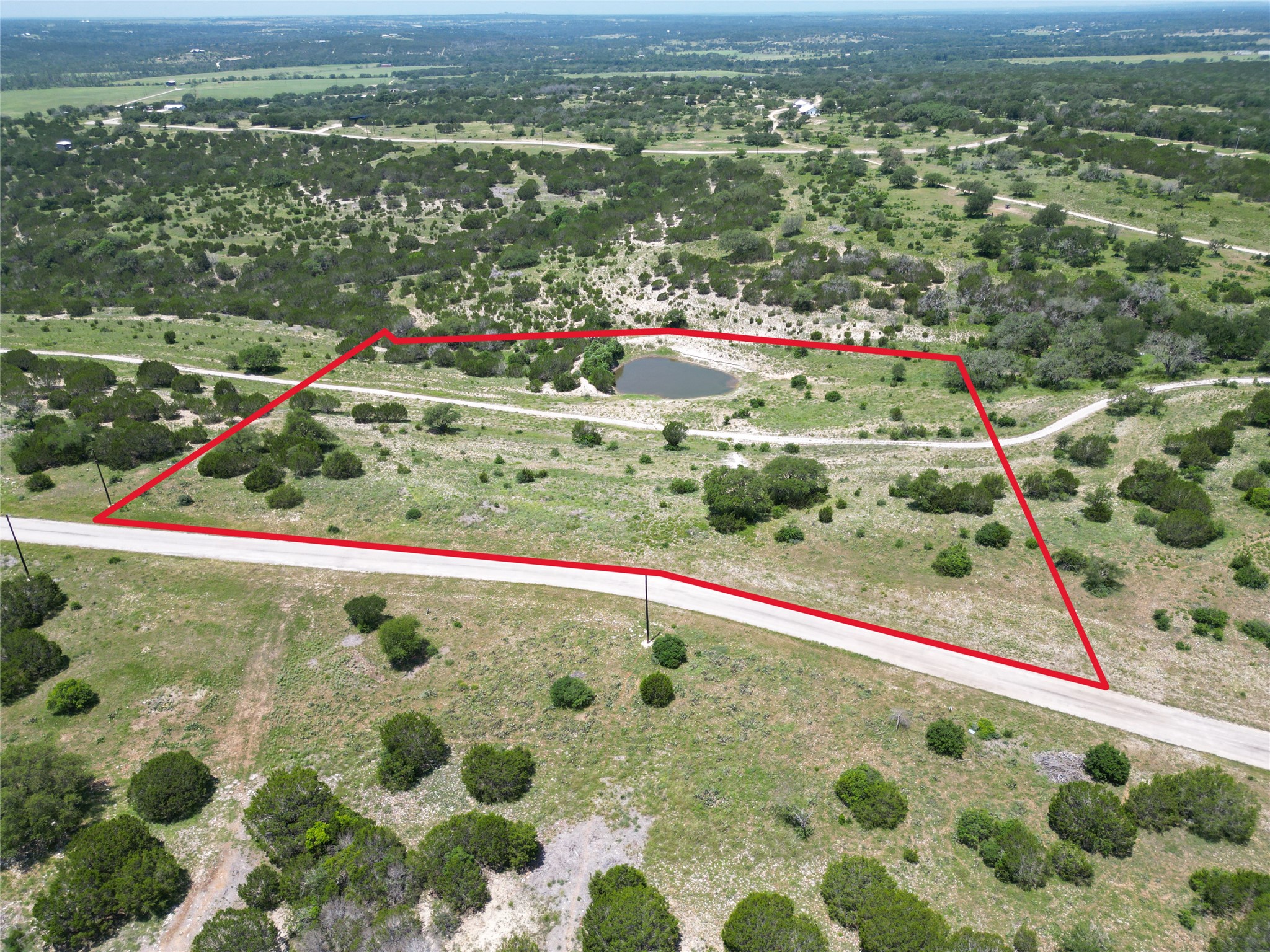 T B D RIVER Shls Drive Kempner, TX 76539 - Photo 11 of 15 Aerial view of sparsely populated area with property boundaries highlighted
