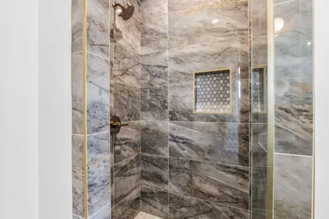 a bathroom with a shower