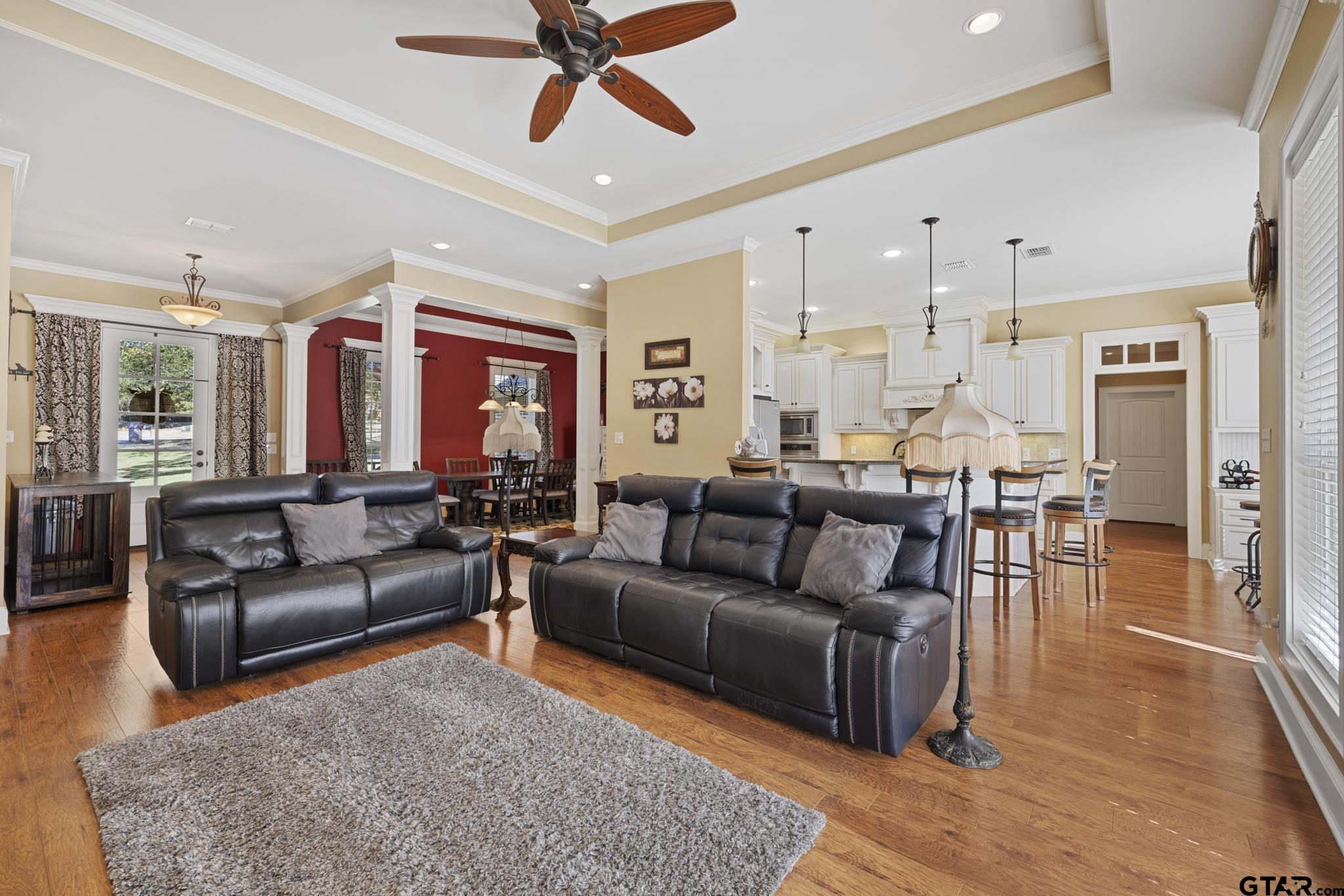 19950 Post Oak Bend Lindale, TX 75771 - Photo 6 of 42 a living room with furniture and a wooden floor