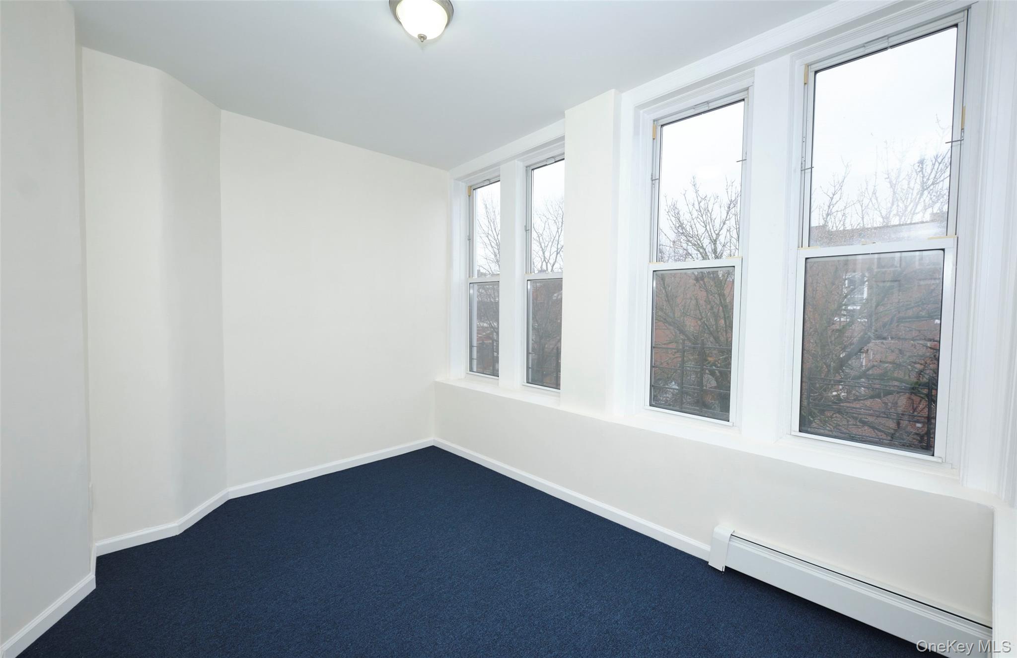 563 Miller Avenue Brooklyn, NY 11207 - Photo 20 of 21 Unfurnished room featuring baseboard heating and dark carpet