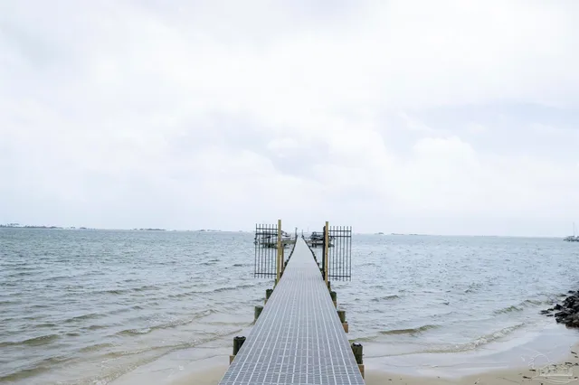 a view of a lake with houses