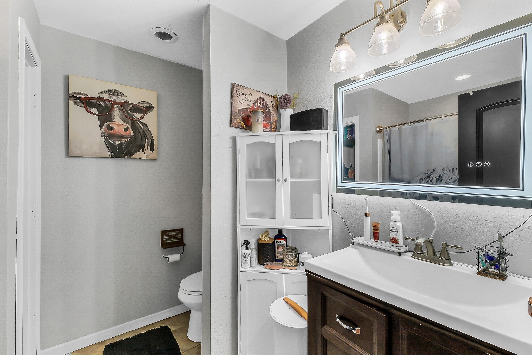 603 Hackamore Road Simonton, TX 77485 - Photo 13 of 21 a bathroom with a sink a toilet and a mirror