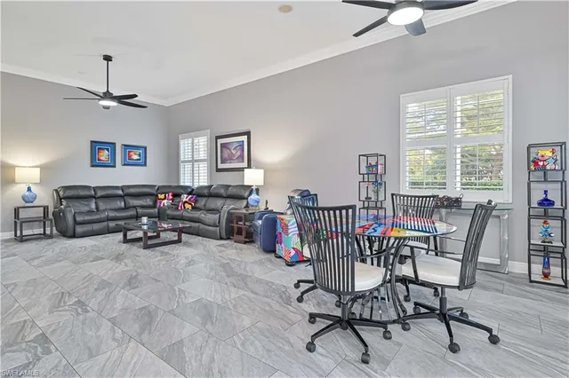 a living room with furniture and furniture