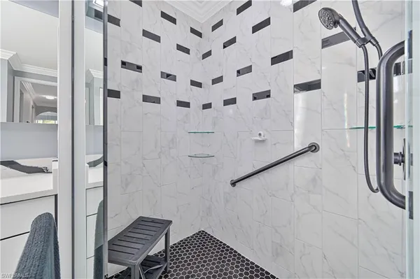a bathroom with a shower