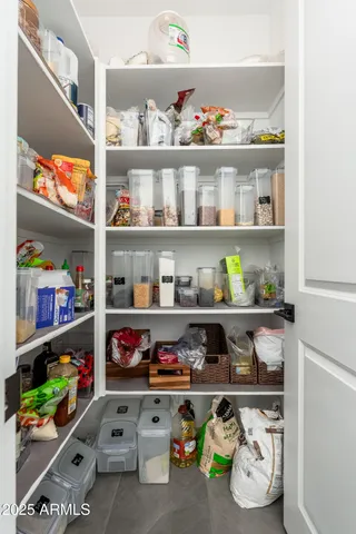 a store room with lots of different kinds of food