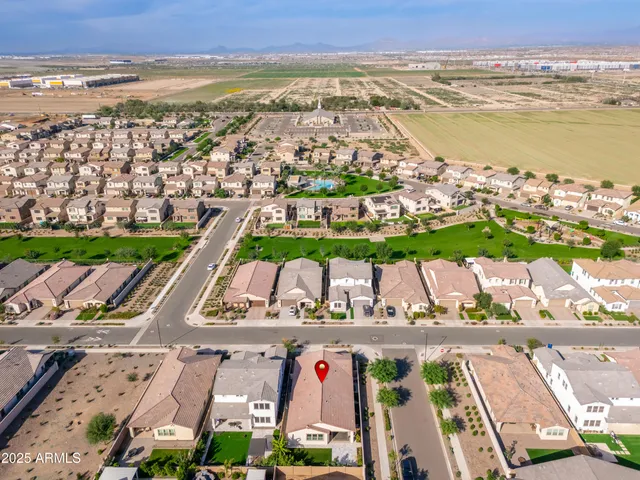 an aerial view of a city
