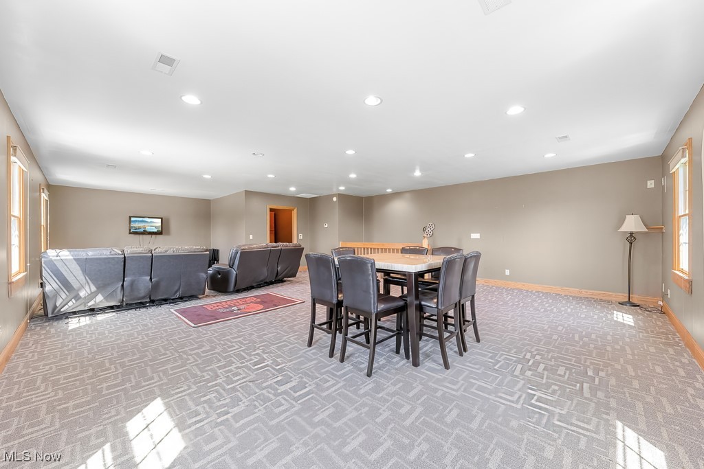 8690 Friendsville Road Lodi, OH 44254 - Photo 19 of 50 Dining space with baseboards, recessed lighting, and light carpet