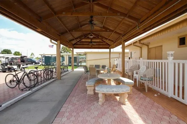 a outdoor space with patio lots of furniture
