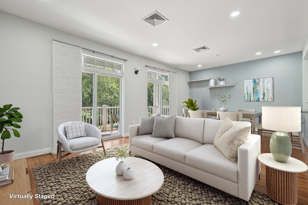 a living room with furniture